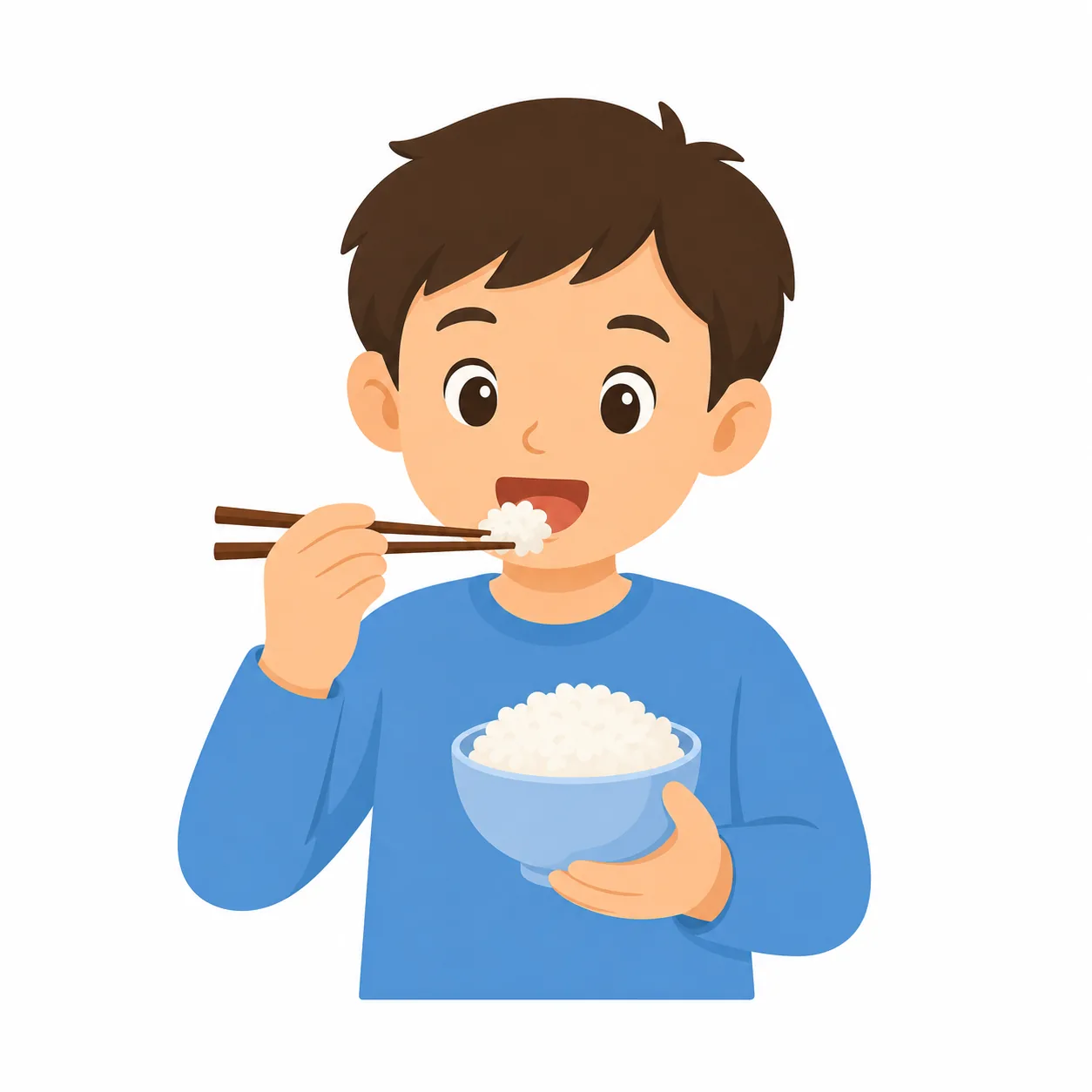 吃 chī: 正在吃饭的人