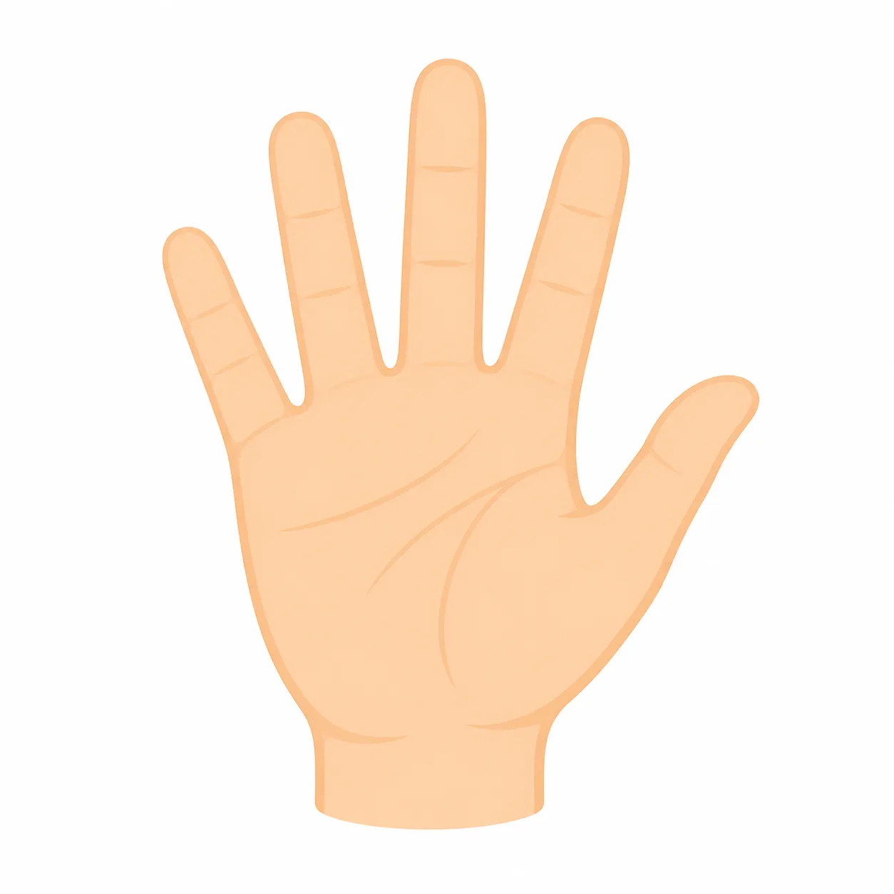 五 wǔ: 5 根手指